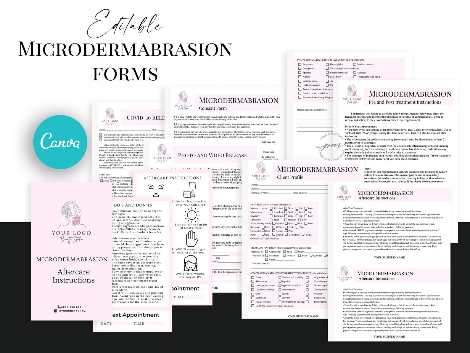 Editable Microdermabrasion Forms Template Microdermabrasion - Etsy