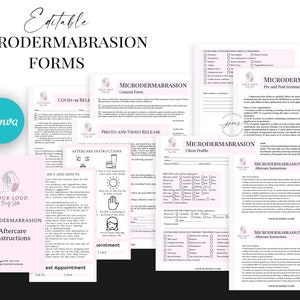 Modèle de formulaires modifiables de microdermabrasion, technicien en microdermabrasion, formulaire de consentement personnalisable pour la microdermabrasion