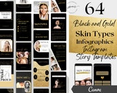Skin Types Instagram Story Templates, Editable Skincare Tips Social Media Story, Esthetician Instagram Infographics