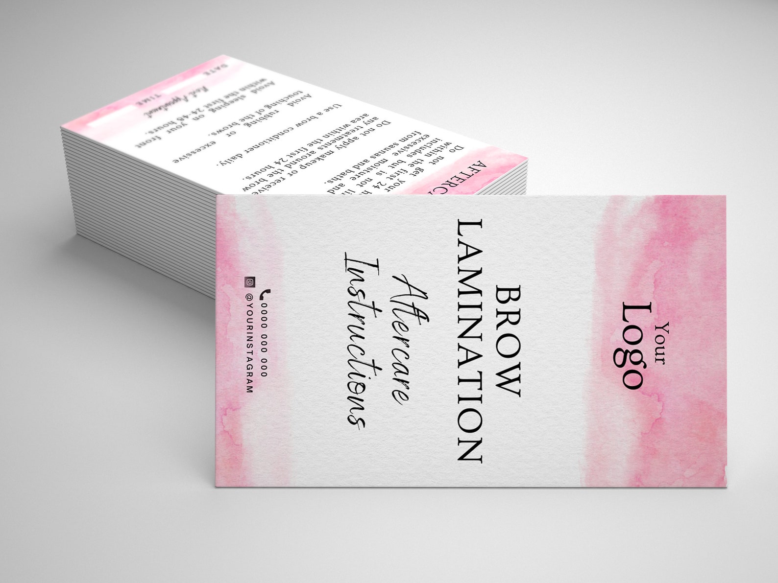 Editable Brow Lamination Aftercare Cards Brow Lamination Etsy