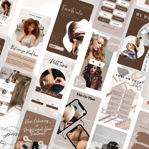 Hair Stylist Instagram Story Game Templates, Editable Hair Stylist 