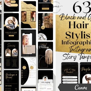 Hair Stylist Instagram Story Templates, Editable Hair Stylist Social Media Posts, Hair Salon Instagram Story Templates