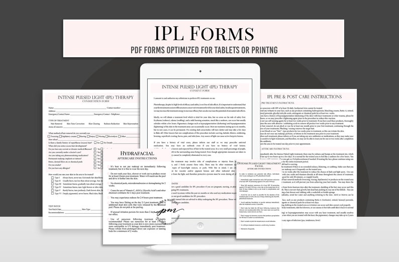 IPL Consent Form IPL Consultation Form Intense Pulsed Light | Etsy
