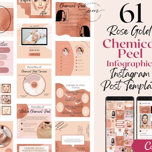 Chemical Peel Instagram Post Templates, Editable Chemical Peel Social Media Posts, Chemical Peel Instagram Post