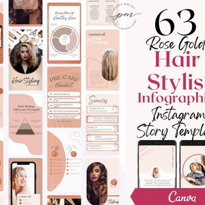 Hair Stylist Instagram Story Templates, Editable Hair Stylist Social Media Posts, Hair Salon Instagram Story Templates