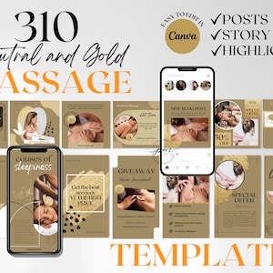 Massage Therapist  Instagram Post Templates, Editable Massage Social Media Posts, Massage Instagram Post