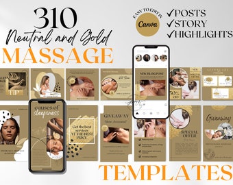 Massage Therapist  Instagram Post Templates, Editable Massage Social Media Posts, Massage Instagram Post