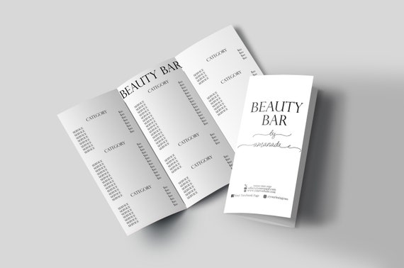 Personalized Hair Salon Price List Template Salon Services Etsy