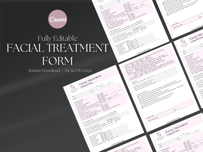 Facial Treatment Consent Form Template, Esthetician Client Forms ...