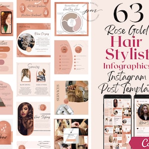 Hair Stylist Instagram Post Templates, Editable Hair Stylist Social Media Posts, Hair Salon Instagram Post Templates
