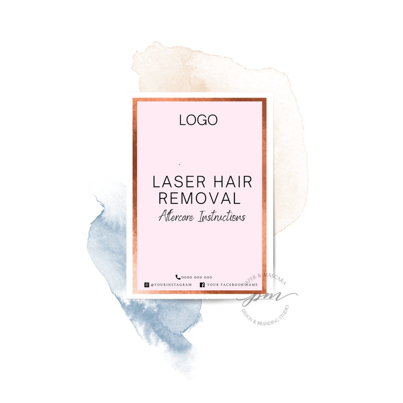 Editable Laser Hair Removal Aftercare Card IPL Hair Removal Etsy