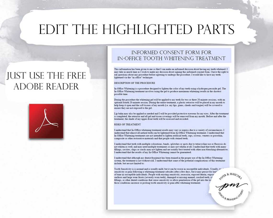 Teeth Whitening Consent Form In Office Teeth Whitening ...