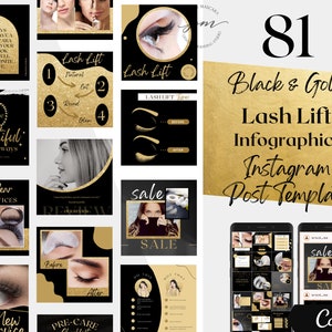 Lash Lift Instagram Post Templates, Editable Eyelash Lift Social Media Posts, Esthetician Instagram Post, Spa Instagram Post