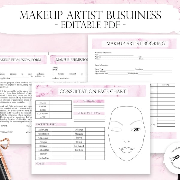Makeup Artist Booking Forms Etsy