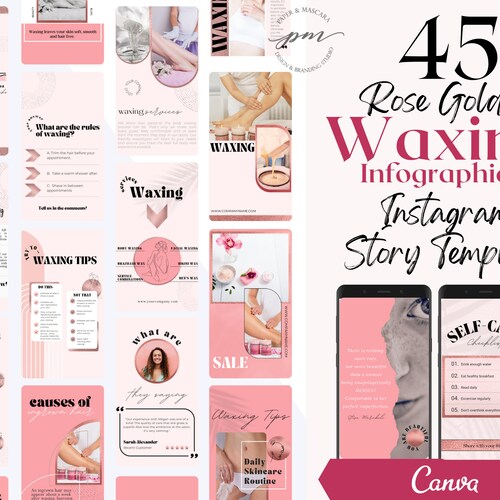 230 Hair Removal Instagram Posts Waxing Specialist Social Etsy