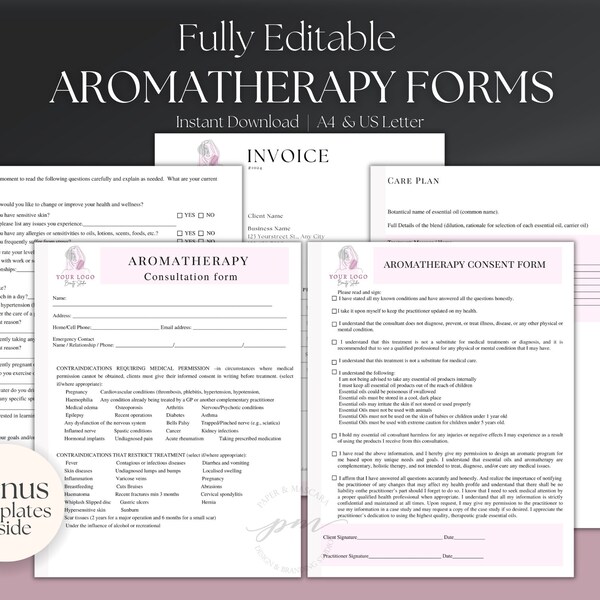 Aromatherapy Intake Form Etsy