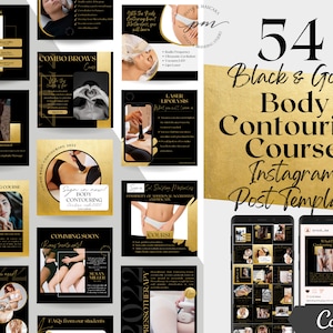 Body Contouring Course Instagram Post Templates, Editable Body Contouring Training Social Media Posts, Body Contouring Course Instagram post
