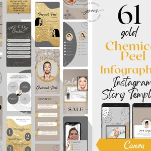 Chemical Peel Instagram Story Templates, Editable Chemical Peel Social Media Posts, Chemical Peel Instagram Story