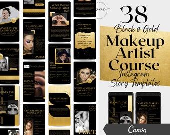 Makeup Artist Course Instagram StoryTemplates, Editable Makeup Artist Training Instagram Story Templates