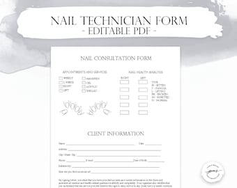 Pink Marble Nail Technician New Client Form