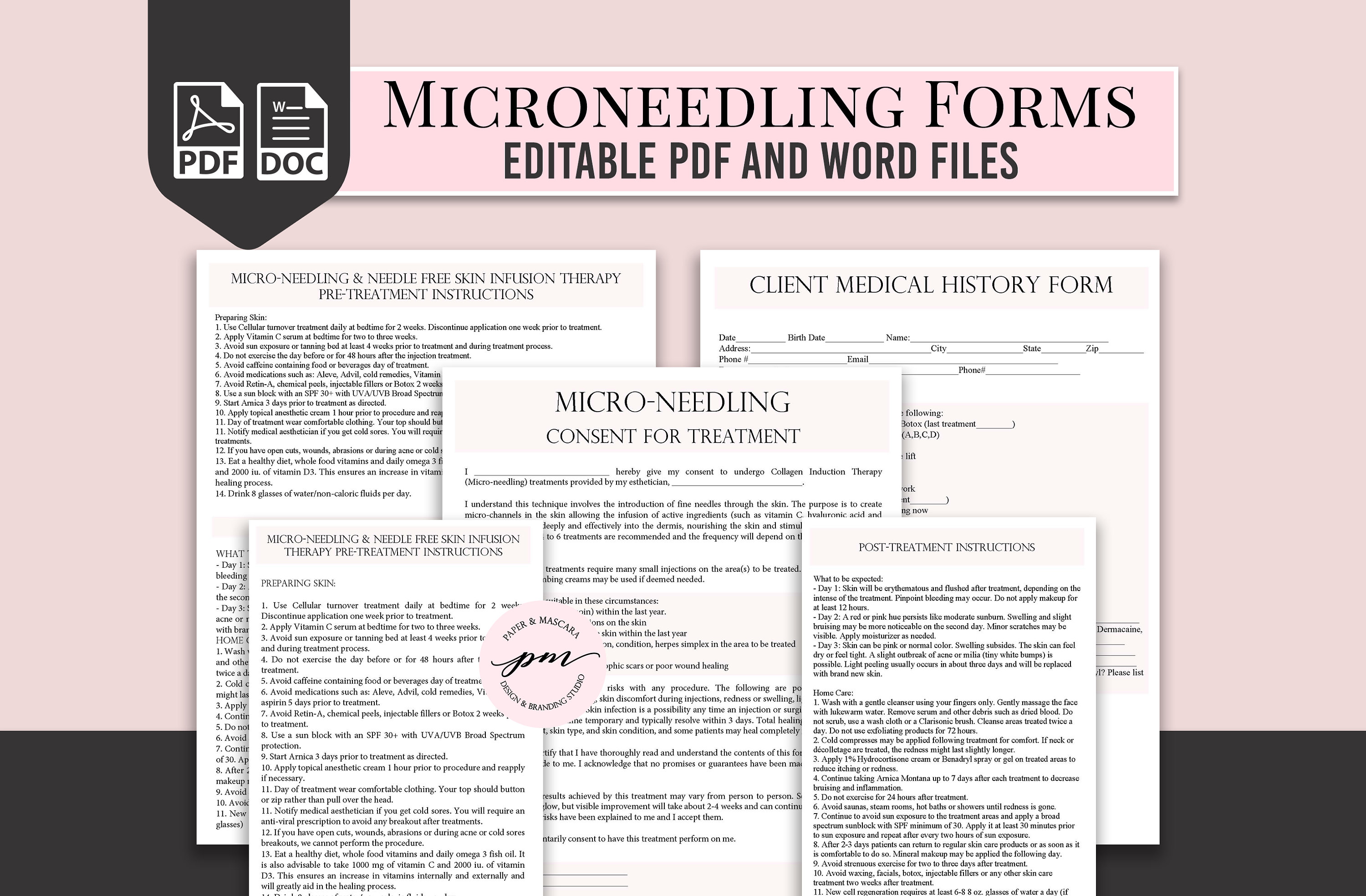 Editable Microneedling Consent Forms Customizable photo