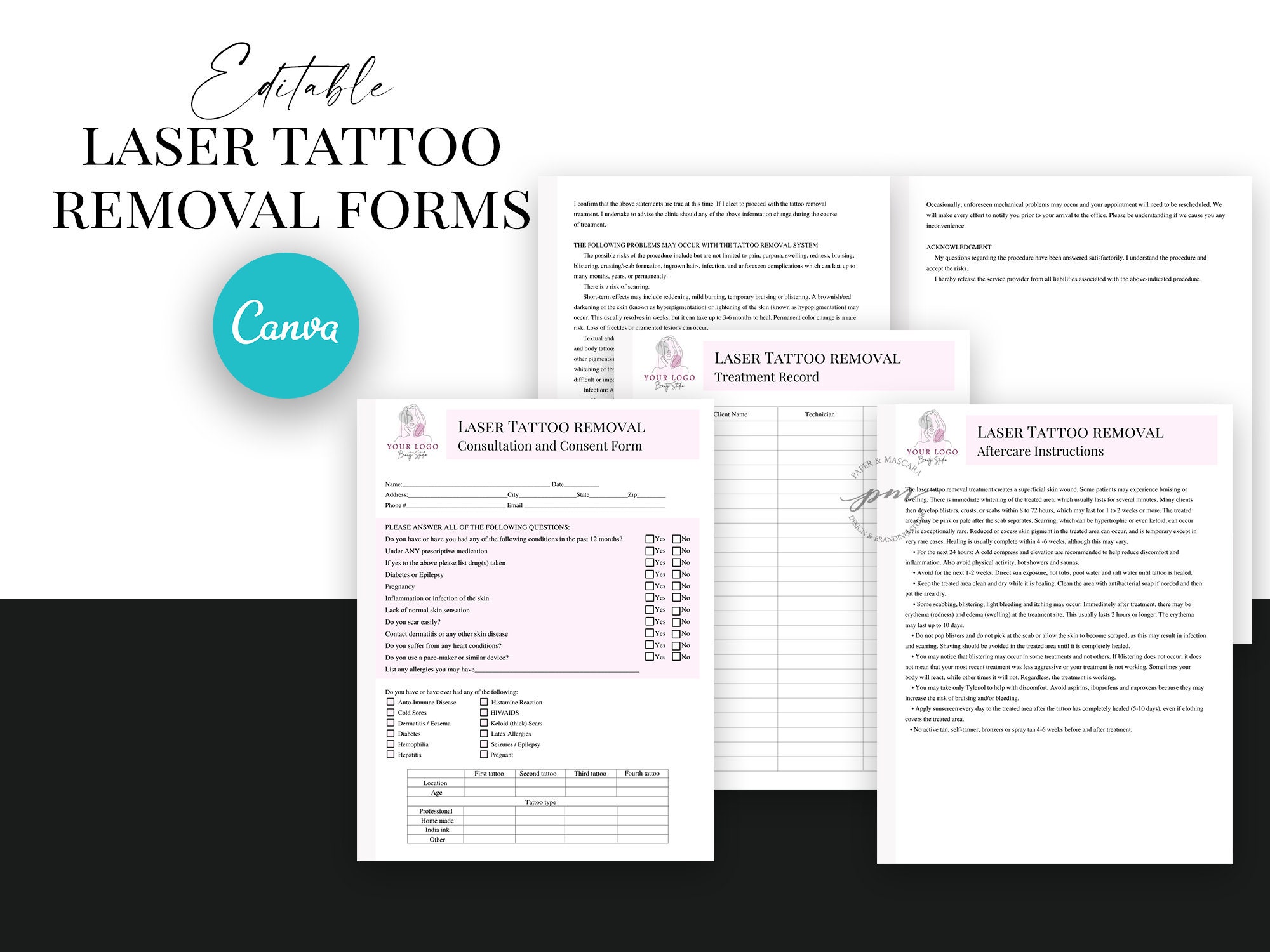 Laser Tattoo Removal Consent Form for Tablets Editable Laser - Etsy Singapore Laser Tattoo Removal Consent Form for Tablets Editable Laser - Etsy Singapore