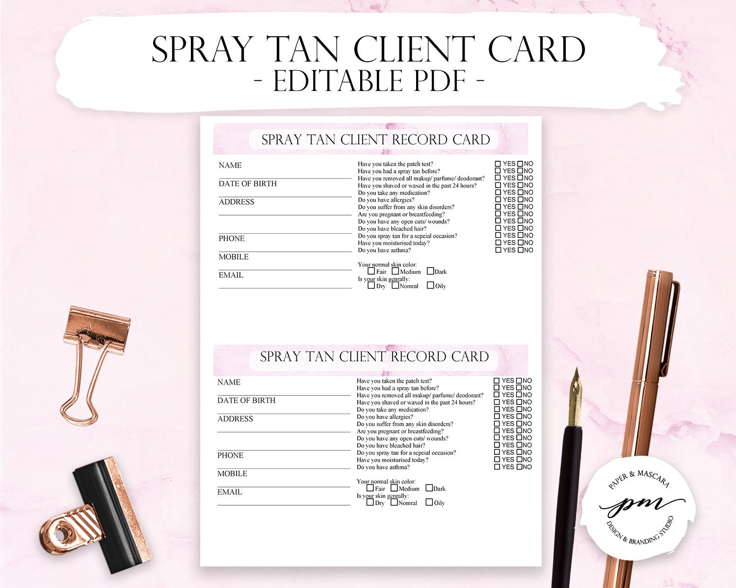 Editable Spray Tan Business Forms Client Record Card And Etsy New Zealand spray-tan-business-card-spray-tanning-business-card-business-card