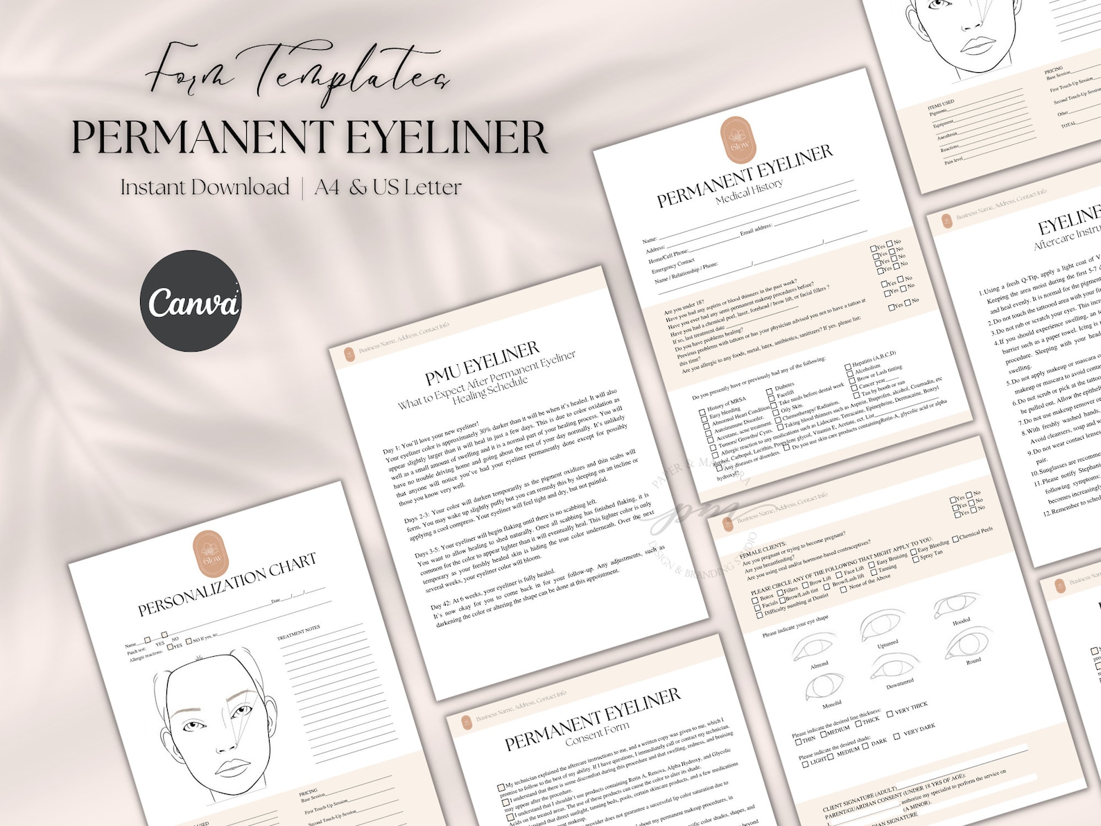 Editable Permanent Eyeliner Consent and Client Consultation Form ...