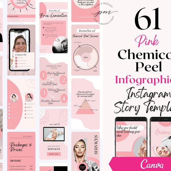 Modèles d'histoire Instagram Chemical Peel, publications de médias sociaux modifiables Chemical Peel, histoire Instagram Chemical Peel