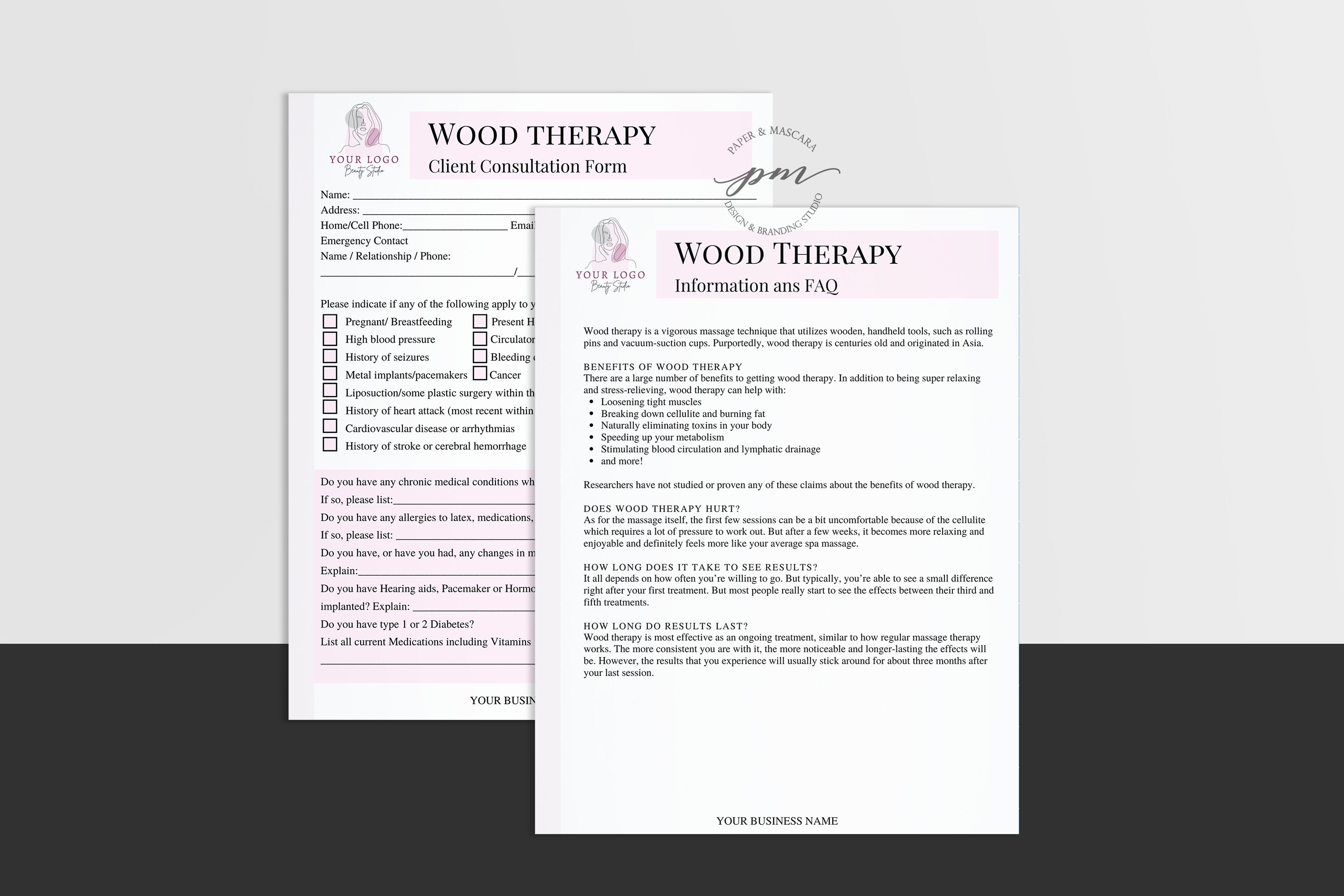Editable Wood Therapy Form Template Body Contouring Intake & Etsy Finland