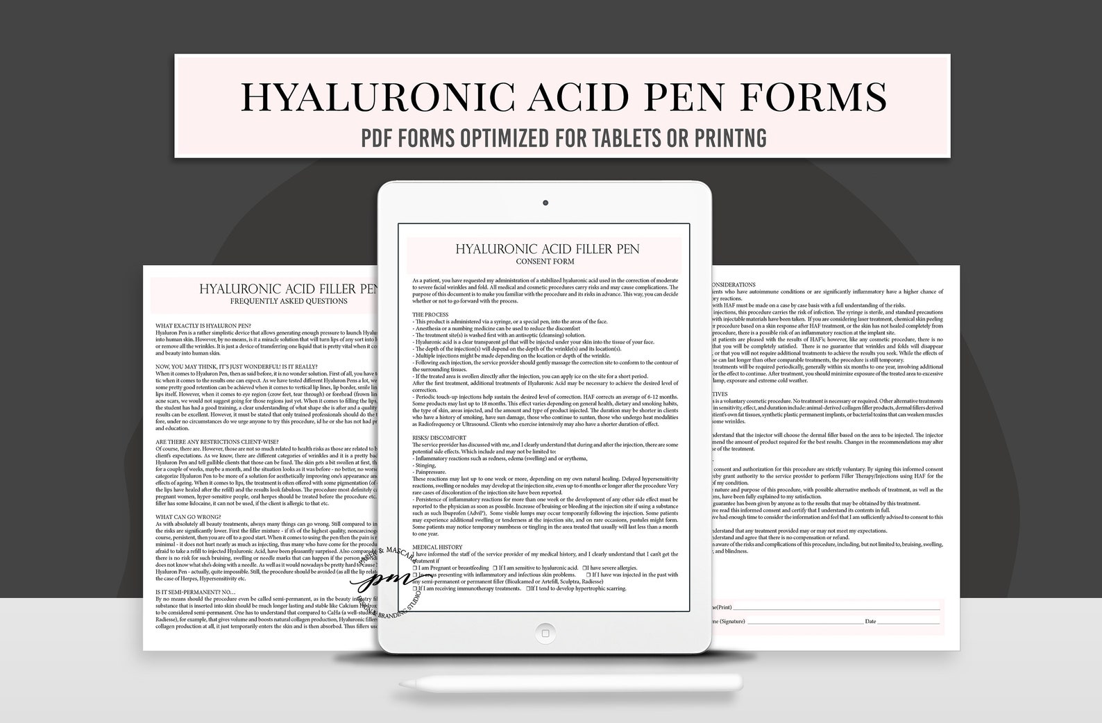 Hyaluronic Acid Pen Consent Form Clickable Facial Fillers Etsy