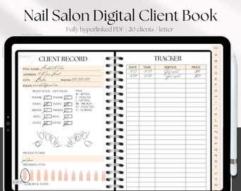 2023 DIGITAL NEUTRAL Nail Tech Client Record Book | Nail Tech Client Record Book and Business Planner | Nail Tech Planner