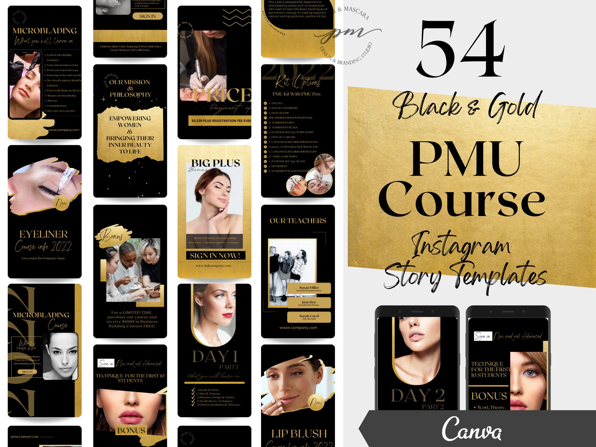 Permanent Makeup Course Instagram STORY Templates Editable - Etsy