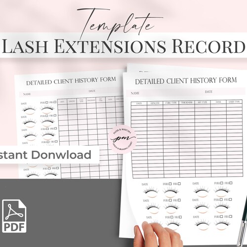 Eyelash Extensions Consent Form PRINTABLE &amp; DOWNLOADABLE - Etsy