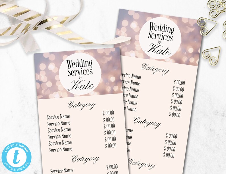 Makeup Artist Pricing List Template Makeup Rack Card