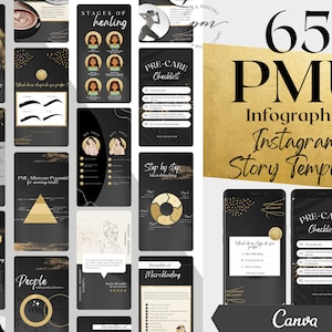 Permanent Makeup Instagram StoryTemplates, Editable PMU Social Media Posts, Microblading Instagram Post