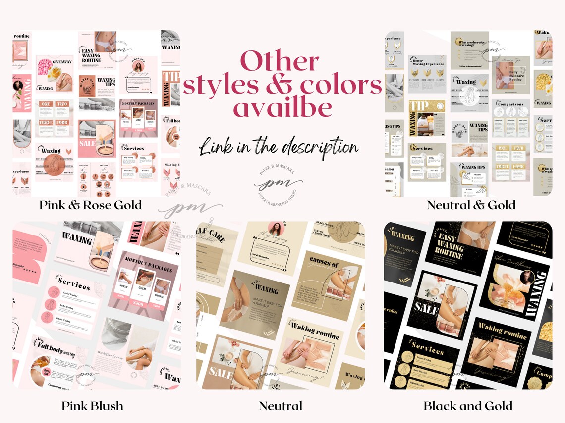 Waxing Instagram Post Templates Editable Hair Removal Social Etsy