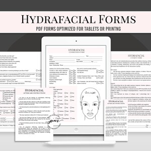 Formulaire de consentement Hydrafacial, formulaire d'admission du client Hydrafacial, formulaire Medspa, formulaires du client facial
