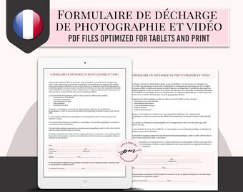 Formulaires de sortie de photo et vidéo de salon pour tablettes, formulaire de sortie de photo d'esthéticienne