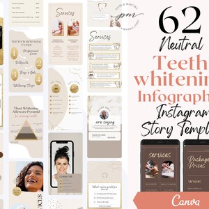 Teeth Whitening Instagram Story Templates, Editable Teeth Whitening Social Media Posts, Teeth Whitening Instagram Story Template