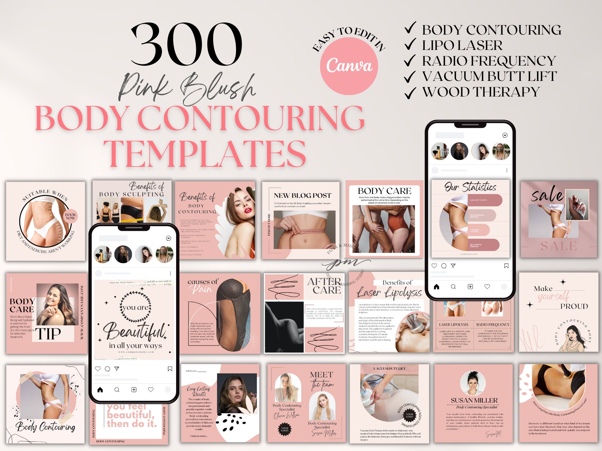 10 Neutral Body Sculpting Before and After Templates Easy to Use Instant  Download Customizable 