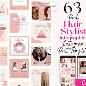 Hair Stylist Instagram Post Templates, Editable Hair Stylist Social Media Posts, Hair Salon Instagram Post Templates