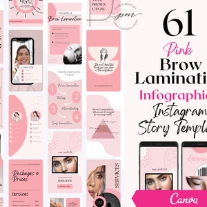 Brow Lamination Instagram Story Templates, Editable Brow Lamination Social Media Posts, Brow Lamnination Instagram Story