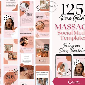 Massage Therapist Instagram Story Templates, Editable Massage Social Media Posts, Massage Instagram Story