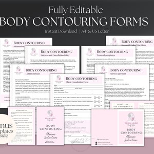 Body Contouring Client Form Templates, Editable Body Contouring Consent Forms, Body Sculpting Services Forms