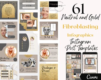 Plasma Pen Instagram Post Templates, Editable Fibroblasting Social Media Posts, Plasma Pen Instagram Post
