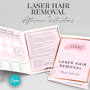 Carte de suivi d'épilation au laser modifiable, cartes de suivi d'épilation IPL, modèle Canva modifiable