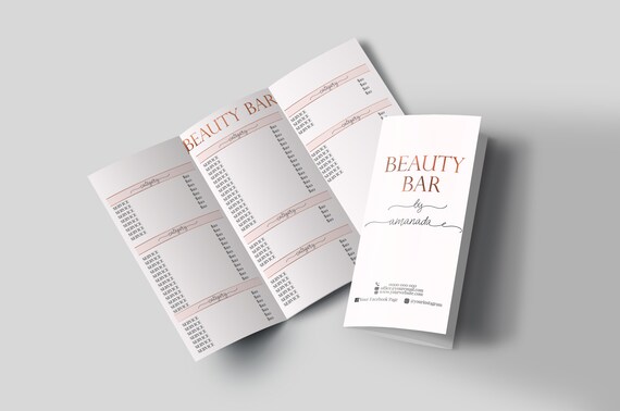 Personalized Hair Salon Price List Template Hair Stylist Etsy