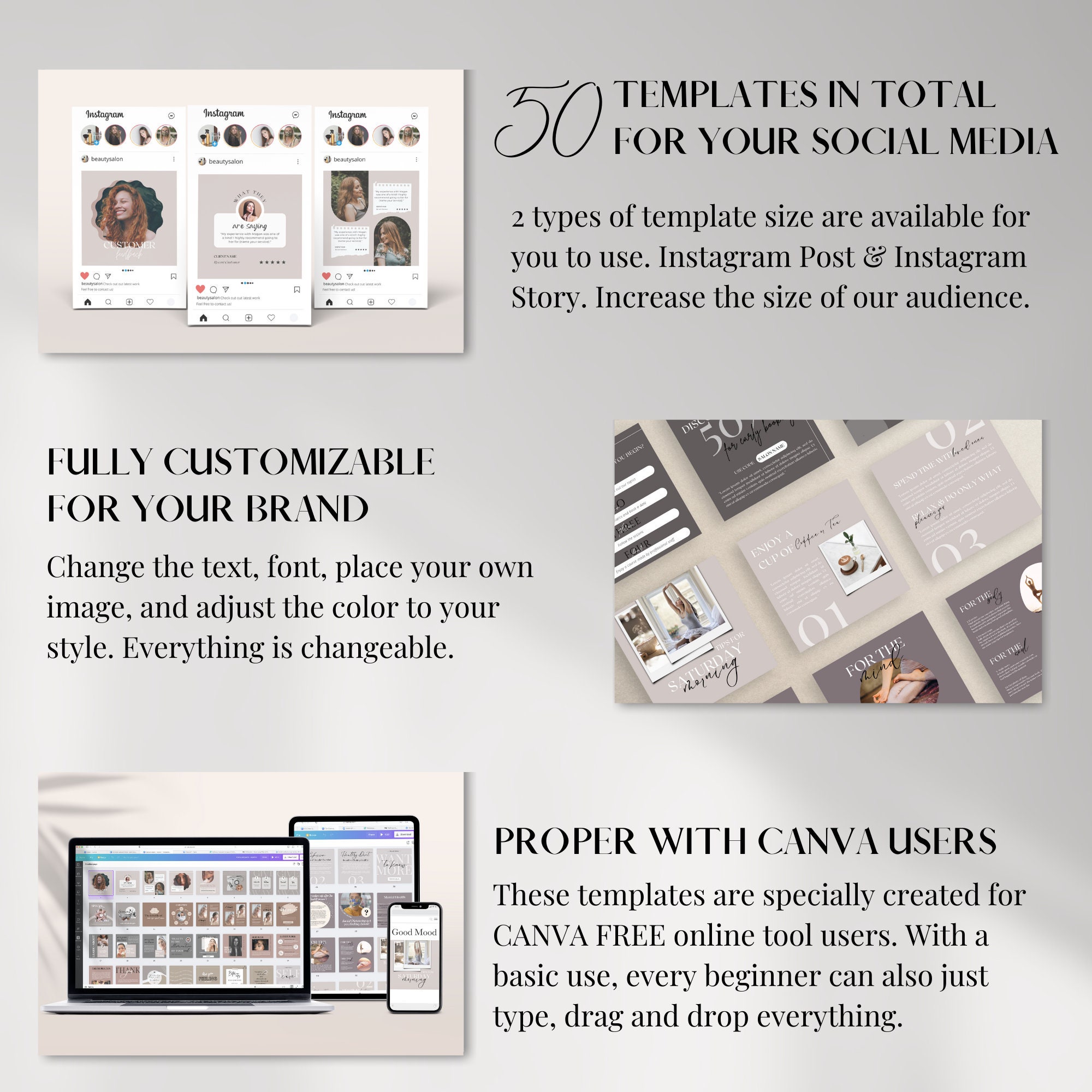 Instagram Carousel Post Template Neutral Editable Instagram - Etsy
