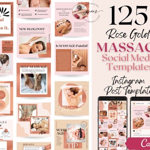Massage Therapist Instagram Post Templates, Editable Massage Social Media Posts, Massage Instagram Post